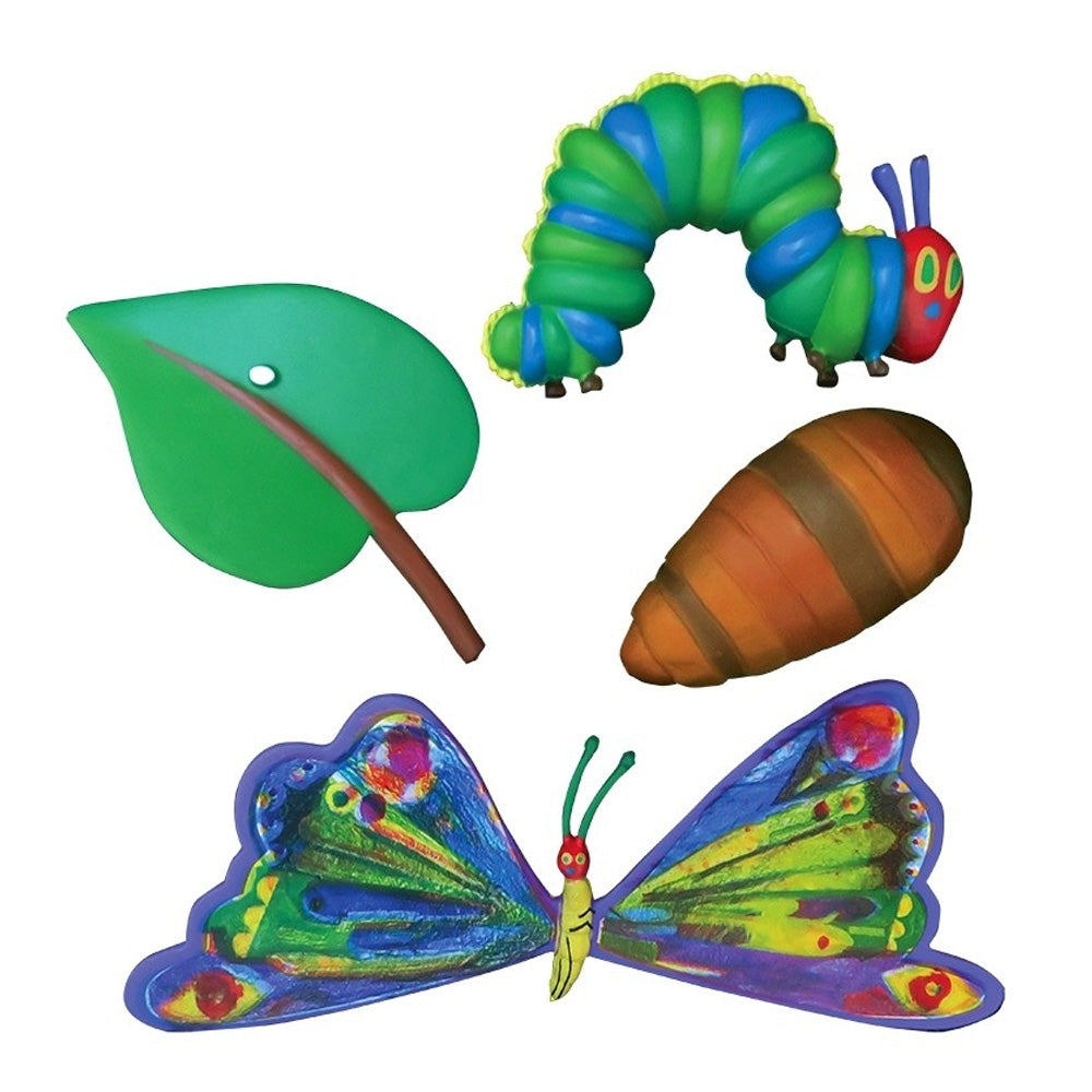 The Very Hungry Caterpillar Lifecycle stages out of packaging. Details the egg, caterpillar, chrysalis and butterfly stages all in the theme of the World of Eric Carle